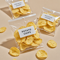 Sachet personnalisé scellé dos/milieu pour chips de banane et plantain, pop-corn et snacks, film mylar aluminium