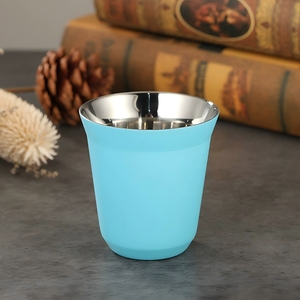 Mini 80ml thép không gỉ nhỏ ly rượu hai lớp đơn giản nhà chống bỏng trực tiếp uống cà phê cốc nhiệt - Product Image 5