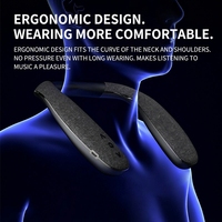 Nuevo Altavoz Inalámbrico con Banda para el Cuello V5.3, con Cubierta de Tela, Portátil, Estéreo, Bajos Profundos, Reproductor de Audio para Juegos, Exteriores y Hogar
