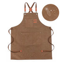 Tablier de cuisine en coton personnalisé multi-poches, couleur unie, réutilisable, pour le nettoyage, les ongles, les restaurants, les chefs, la maison et le jardin