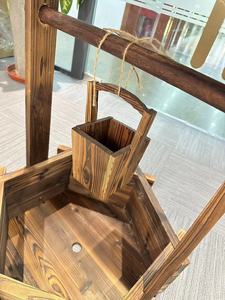 Personnalisé Extérieur En <span class=keywords><strong>Bois</strong></span> Jardin Souhaitant Bien Rustique En <span class=keywords><strong>Bois</strong></span> Patio Fleur Planteur Cour Décor Nouveau Créatif En Plein Air Jardin Souhaitant Bien - Product Image 4