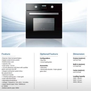<span class=keywords><strong>Horno</strong></span> Eléctrico Empotrado Multifuncional de 60L de Capacidad - Product Image 3