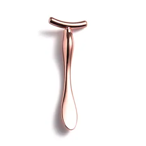 Rose Gold Beauty Bar Portable Facial Lifting Skin Care T Shape Face Massager