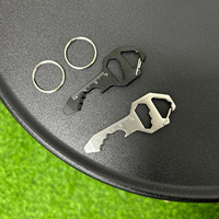 Ouvre-bouteille portable en acier inoxydable personnalisé, porte-clés, mini tournevis, outils multifonctionnels légers pour l'extérieur