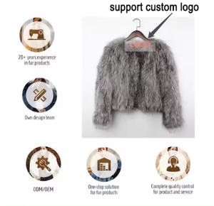 YR1278 Factory <span class=keywords><strong>Outlet</strong></span> Moda Abrigo de piel de conejo Abrigo de invierno de conejo con estampado de leopardo de dos tonos para mujer - Product Image 6