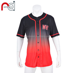 Magliette da Baseball Personalizzate <span class=keywords><strong>a</strong></span> <span class=keywords><strong>Righe</strong></span> Nere e <span class=keywords><strong>Rosse</strong></span>, Uniformi da Allenamento all'Ingrosso - Product Image 4