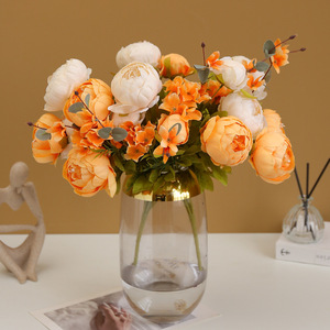 Fleurs de pivoine en soie de style européen Ruilisi à 13 têtes pour la décoration de la maison et des mariages - Product Image 2