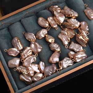 Cuentas de perlas barrocas no naturales, accesorios de joyería DIY chapados en oro de 18 quilates, pendientes hechos a mano, materiales para collar - Product Image 4