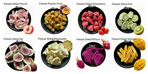 Cubes de fruits mélangés FD croustillants lyophilisés : fraise, mangue, pêche, kiwi, pomme pour pâtisserie, <span class=keywords><strong>céréales</strong></span>, yaourt - Product Image 2