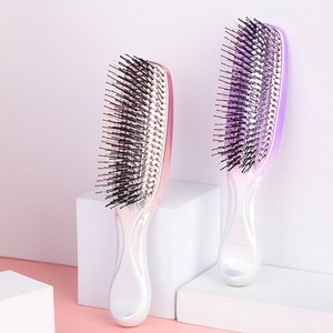 2025 double poils en nylon démêlant <span class=keywords><strong>brosse</strong></span> à <span class=keywords><strong>cheveux</strong></span> pour femmes sec et humide galvanoplastie pagaie démêlant hommes shampooing masseur cuir chevelu - Product Image 5