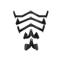 Juego de 5 barras de acero comerciales para pull-down, accesorios multiagarre para máquina de cable, manijas de gimnasio para levantamiento de pesas, accesorios de fuerza