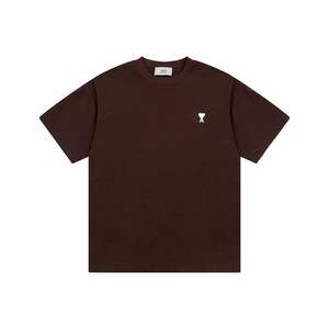 Camiseta AMI de moda con logo pequeño bordado, cuello redondo, manga corta, holgada, informal, para hombre y mujer, combina con todo, para verano. - Product Image 6