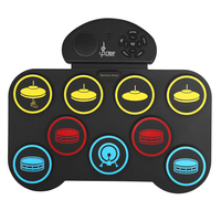 SLADE Instrument de percussion pliable pour débutants, batterie électronique portable en silicone avec 9 pads d'entraînement