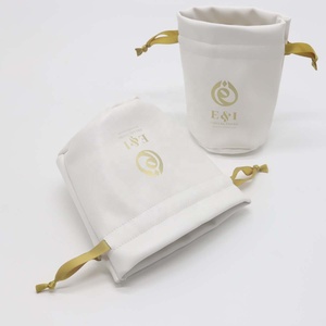 Pochette en cuir PU à fond rond sérigraphiée avec cordon de serrage pour emballage de bougies, de cadeaux et de balles de golf - Product Image 3