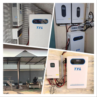 Kit de secours 10KW 12KW 15KW 16KW avec onduleur intégré, panneaux solaires entièrement noirs et batterie au lithium solaire, système d'énergie solaire