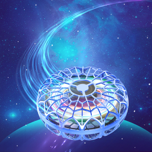 Palla UFO con Ritorno Automatico e Luci LED - Lancia e Ritorna, Rotazione Giroscopica, (Blu/Argento) - Product Image 3