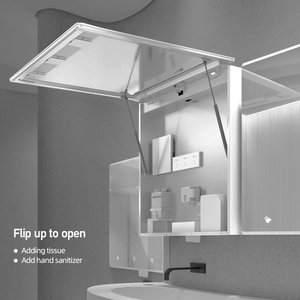 Diseño moderno, montaje en pared sin contacto, secador de manos automático, dispensador de papel higiénico, armario de <span class=keywords><strong>baño</strong></span> de acero inoxidable, <span class=keywords><strong>espejo</strong></span> - Product Image 4