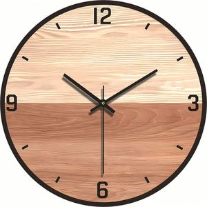 Reloj de Pared de Madera Estilo Galería de Arte, Reloj Redondo Creativo con Acabado de Madera, Regalo Ideal para el Hogar, Sala de Estar o Galería - Product Image 4