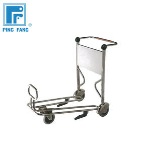 उच्च शक्ति <span class=keywords><strong>4</strong></span> पहियों हवाई अड्डे airside मुफ्त ड्यूटी दुकान हवाई अड्डे के लिए यात्री सामान ट्रॉलियों शॉपिंग ट्रॉली स्टेनलेस स्टील एक - Product Image 6