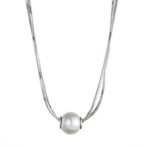 All'ingrosso moda moderna alla moda in acciaio inox placcato oro 18k catena di perle ciondolo collana gioielli per le donne - Product Image 3