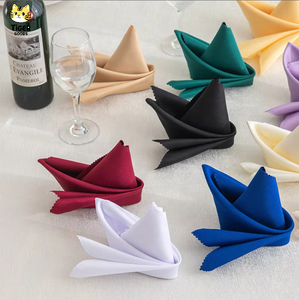 Serviettes <span class=keywords><strong>de</strong></span> <span class=keywords><strong>table</strong></span> en <span class=keywords><strong>tissu</strong></span> polyester <span class=keywords><strong>de</strong></span> luxe léger, couleur unie, carrées, pour la décoration <span class=keywords><strong>de</strong></span> mariage - Product Image 1