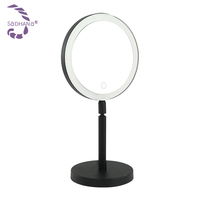 Offre Spéciale produit 8 pouces Double côtés Led maquillage miroir avec éclairage noir couleur miroir pour maquillage salle de bain Table lumière