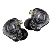 Écouteurs intra-auriculaires KZ Gale avec transducteur super linéaire, casque Hifi pour le jeu avec câble détachable plaqué argent à 2 broches