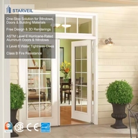 Porte à battants double en aluminium imperméable pour usage commercial extérieur et salle de bain