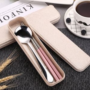 Stainless Steel Customizable Portable Tableware <b>Box</b> Outdoor 2-3 Pcs Convenient Spoon Fork Chopsticks Cutlery Dinnerware Set - Product Image 4