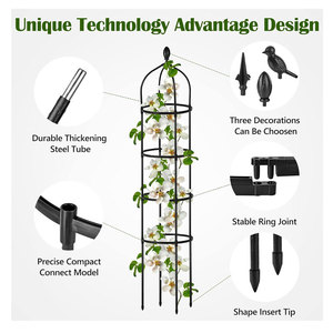 Obélisque de jardin Treillis pour plantes grimpantes Treillis rond de 6 pieds de <span class=keywords><strong>rosier</strong></span> pour pots Treillis métallique - Product Image 6