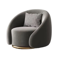Chaise de canapé pivotante simple scandinave Mobilier de salon décontracté de luxe moderne Velours/laine d'agneau personnalisable