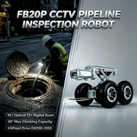 Caméra PTZ HD robotisée FB20P FORBEST haute performance, étanche IP68, à 6 roues motrices, pour l'inspection des canalisations municipales