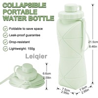 Bouteille d'eau de voyage personnalisable avec logo, tasse pliable en silicone, portable pour sports de plein air, rétractable et tenue à la main