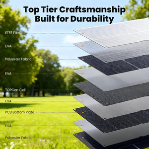 Vente flash - Panneau solaire monocristallin pliable Alecter Solar 200W certifié TUV, étanche IP65, noir, efficacité >23%, pour extérieur - Product Image 3