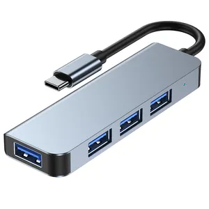 USB C HUB 4in1 4-Port USB Data Hub Adapter Ultra Slim USB Hub 3.0 with Super Speed 5Gbps Compatible for MacBook Air/Pro, iPad