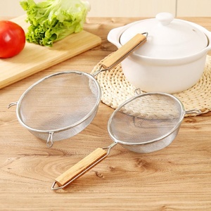 Tốt Lưới Thực Phẩm Lọc 304 Sàng Sàng Với Tay Cầm Bằng Gỗ Cho Chiên Nước Trái Cây Gạo Rau Trái Cây Sữa Đậu Soymilk - Product Image 6
