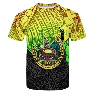 批发男士加号衬衫定制波利尼西亚部落风格的萨莫安优质衬衫T男孩休闲夏季T恤