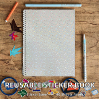 Grand carnet autocollant réutilisable à spirale 8.511, organiseur 40 feuilles pleine page, couverture en papier vierge, idéal pour cadeau (Petit