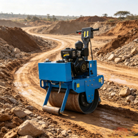 Compacteur vibrant à tambour unique de 400 kg, à moteur essence, pour le compactage du sol