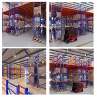 Étagères de mezzanine robustes à boulons pour stockage de petites pièces, à forte charge, avec poutre secondaire renforcée, base de colonne non palettisée, multi-niveaux