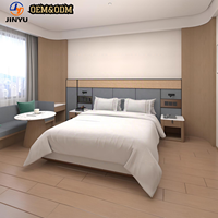 Ensemble de meubles de chambre d'hôtel contemporain en panneau mélaminé résistant aux rayures et aux taches, ensemble de chambre à coucher pour hôtel, boutique d'hôtel, hôtel-resort et spa