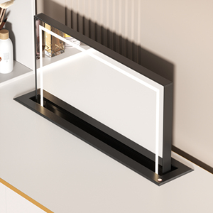 Table de toilette moderne de luxe avec miroir électrique escamotable et éclairage LED - Product Image 2