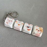 Clavier personnalisé avec logo, bouton DIY, 4 emplacements, porte-clés clavier, capuchon de touche chien mignon, interrupteurs anti-stress, clicker