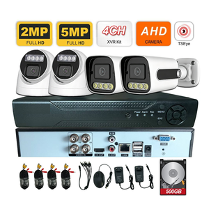 ระบบกล้องวงจรปิดอนาล็อก 4CH 2MP 5MP พร้อมระบบมองกลางคืน DVR AHD ชุดอุปกรณ์รักษาความปลอดภัยภายในบ้าน ระบบเฝ้าระวังเครือข่าย พร้อมฮาร์ดดิสก์ 500GB - Product Image 1
