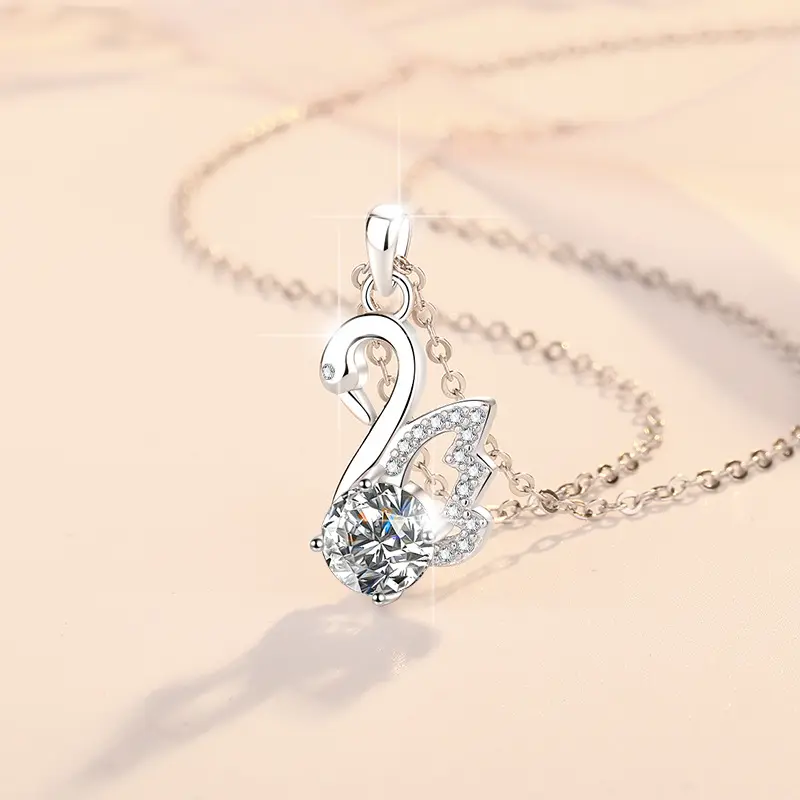 925 Sterling Bạc của phụ nữ Mặt dây chuyền cygnet Mặt dây chuyền xương đòn Chuỗi vòng cổ khí chất phụ nữ Valentine và quà tặng ngày của mẹ