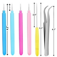 6 pièces papier Quilling outils Quilling aiguille stylo pour la fabrication de cartes bricolage à la main roulant bricolage Art artisanat roulant Curling Kit outil