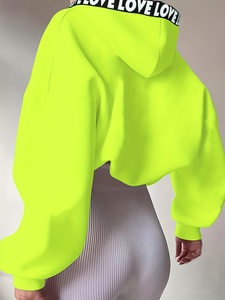 Sudadera con Capucha Moderna con Estampado Fluorescente, Antiencogimiento, para Otoño/Invierno, Estilo Hombros Caídos, 100% Poliéster - Product Image 3