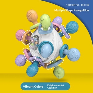 Nouveauté 2026 : Jouet de dentition pour bébé, balle sensorielle en silicone, hochet rotatif à agripper pour nouveau-né et nourrisson - Product Image 3