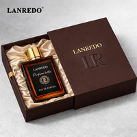 Flacon de parfum carré mat OEM pour homme 30ml/50ml/100ml en verre à col serti avec emballage en boîte et pompe pulvérisatrice dorée