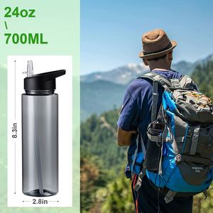24 oz <b>Water</b> Bottles with Straw <b>Bulk</b> Reusable Sports <b>Water</b> Bottle with Handle - Product Image 4